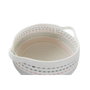 DKD Home Decor Set de 3 Cestas de Algodón Blanco 52x43x25 cm