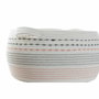 DKD Home Decor Set de 3 Cestas de Algodón Blanco 52x43x25 cm