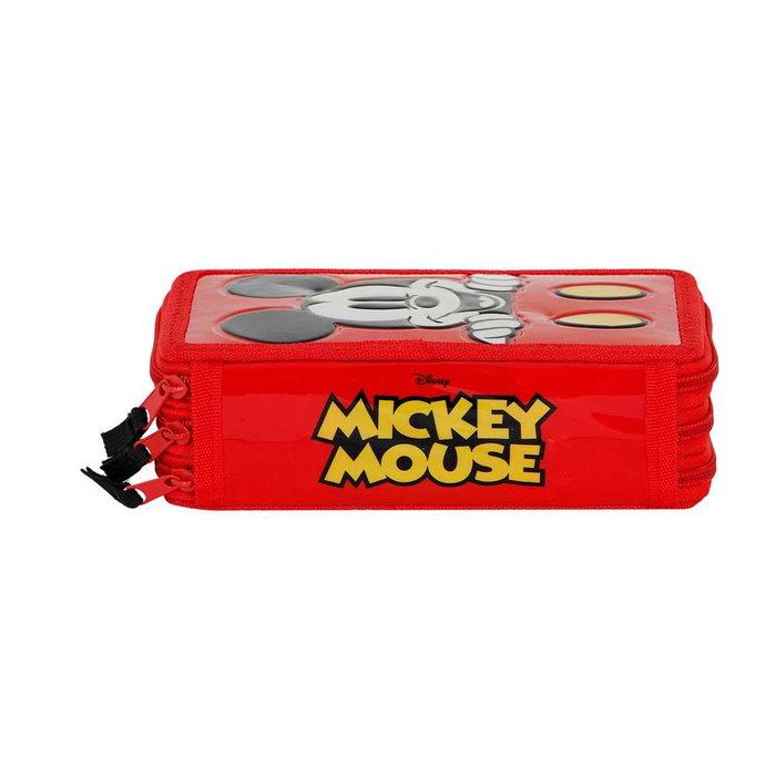 Estuche Plumier Completo Triple Red Disney Mickey Mouse Rojo
