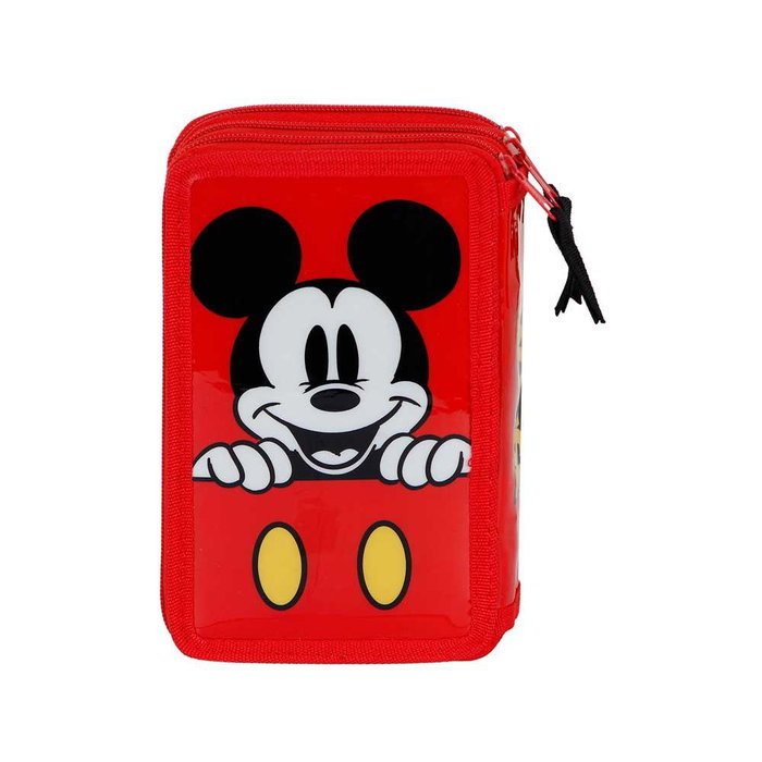 Estuche Plumier Completo Triple Red Disney Mickey Mouse Rojo