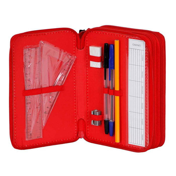 Estuche Plumier Completo Triple Red Disney Mickey Mouse Rojo
