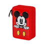 Estuche Plumier Completo Triple Red Disney Mickey Mouse Rojo
