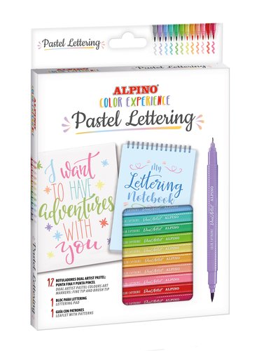 Alpino Kit Pastel Lettering Color Experience con 12 Rotuladores Dual Artist Alpino Kit Pastel Lettering Color Experience con 12 Rotuladores Dual Artist