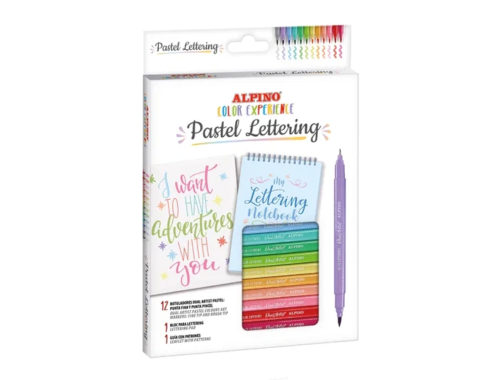 Alpino Kit Pastel Lettering Color Experience con 12 Rotuladores Dual Artist Alpino Kit Pastel Lettering Color Experience con 12 Rotuladores Dual Artist