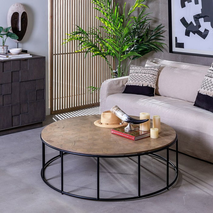 Ixia Mesa Centro Natural Dm-Metal 120 x 120 x 35 cm Ixia Mesa Centro Natural Dm-Metal 120 x 120 x 35 cm