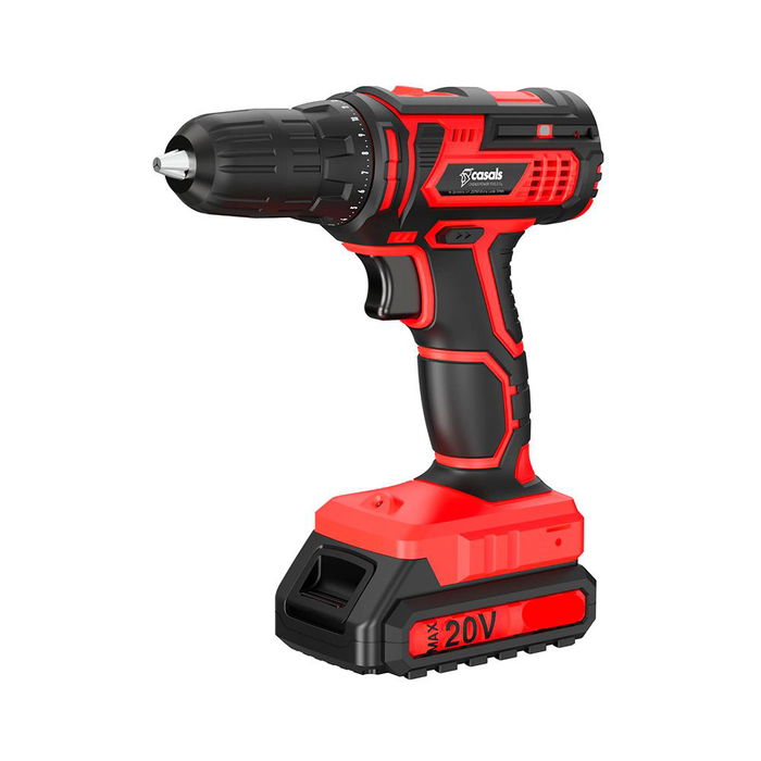 Casals Kit Taladro Percutor Atornillador 20V CID2051BCA con 2 Baterías, Cargador, Maletín y Accesorios, 35 Nm, LED, 0-1400 RPM