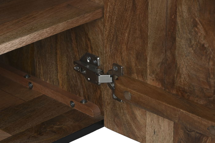 DKD Home Decor Mueble TV Colonial Negro Dorado 160 x 50 x 40 cm