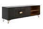 DKD Home Decor Mueble TV Colonial Negro Dorado 160 x 50 x 40 cm