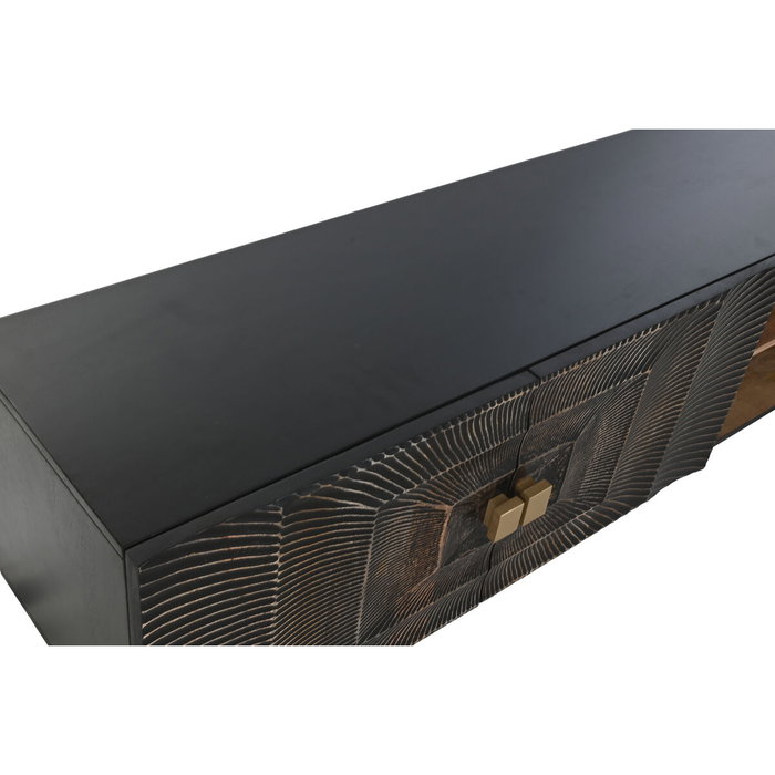 DKD Home Decor Mueble TV Mandala Mango y Metal Negro 160x40x50 DKD Home Decor Mueble TV Mandala Mango y Metal Negro 160x40x50