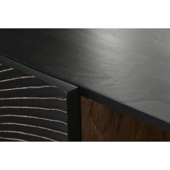 DKD Home Decor Mueble TV Mandala Mango y Metal Negro 160x40x50 DKD Home Decor Mueble TV Mandala Mango y Metal Negro 160x40x50