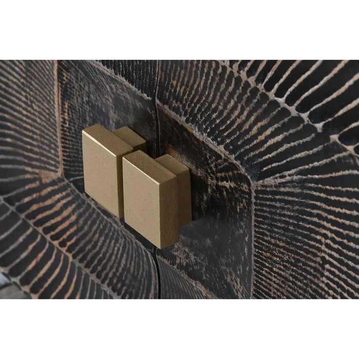 DKD Home Decor Mueble TV Mandala Mango y Metal Negro 160x40x50 DKD Home Decor Mueble TV Mandala Mango y Metal Negro 160x40x50