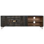 DKD Home Decor Mueble TV Mandala Mango y Metal Negro 160x40x50