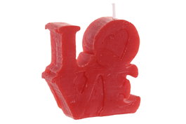 DKD Home Decor Vela Love Roja con Aroma a Fresa