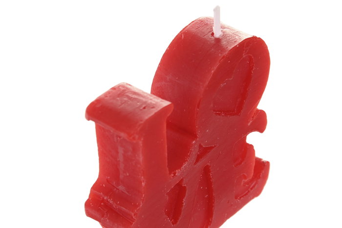 DKD Home Decor Vela Love Roja con Aroma a Fresa