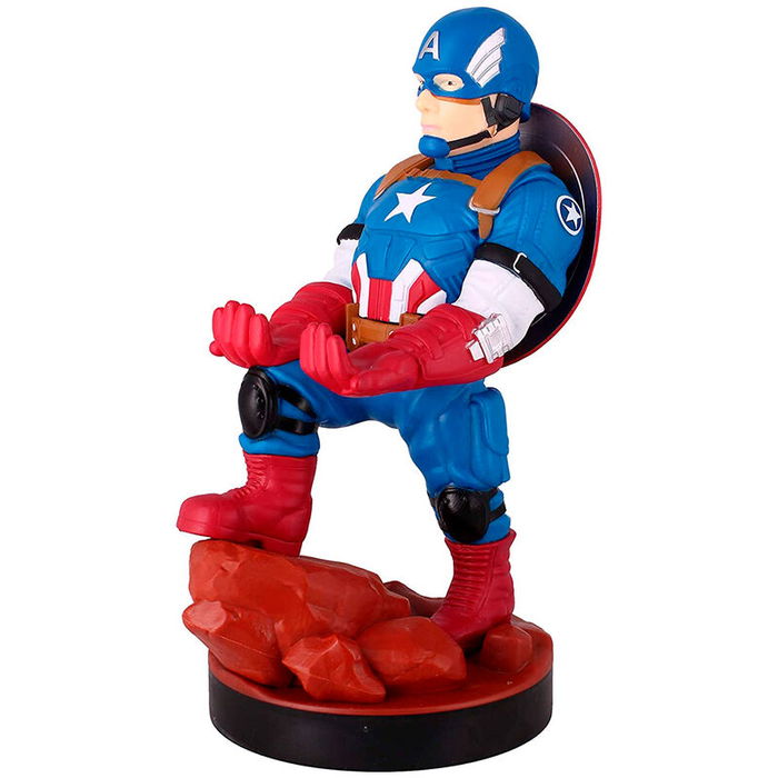 EXQUISITE GAMING Cable Guy Soporte Sujeción Figura Capitán América Marvel 20cm para Mandos y Móviles