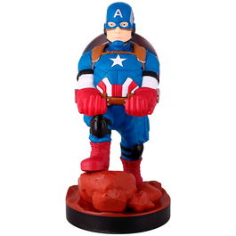 EXQUISITE GAMING Cable Guy Soporte Sujeción Figura Capitán América Marvel 20cm para Mandos y Móviles