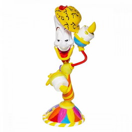 Enesco Figura Disney La Bella Y La Bestia por Romero Britto Resina Estilo Pop Art Brillante Pintada a Mano