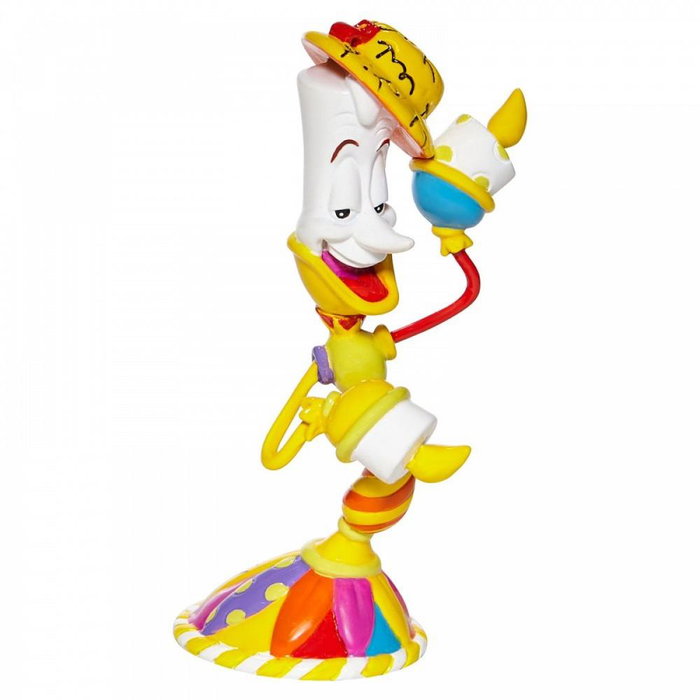 Enesco Figura Disney La Bella Y La Bestia por Romero Britto Resina Estilo Pop Art Brillante Pintada a Mano
