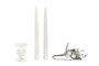 DKD Home Decor Set de 4 Velas de Parafina y Cristal Blancas