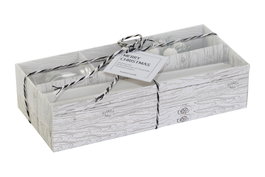 DKD Home Decor Set de 4 Velas de Parafina y Cristal Blancas