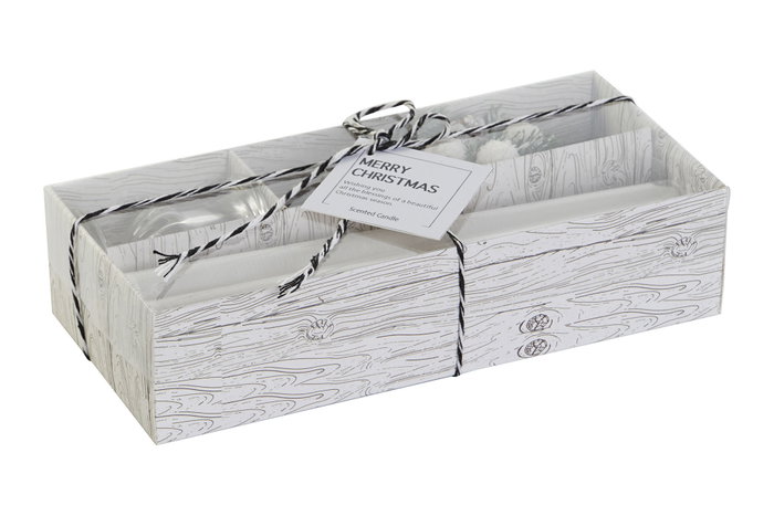 DKD Home Decor Set de 4 Velas de Parafina y Cristal Blancas DKD Home Decor Set de 4 Velas de Parafina y Cristal Blancas