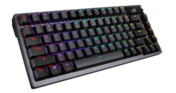 ASUS ROG Azoth Teclado Gaming Inalámbrico 75% RGB Negro, Switches Mecánicos ROG RX Blue, USB/Bluetooth, Batería Recargable, Inglés (QWERTY), Diseño Metálico Compacto