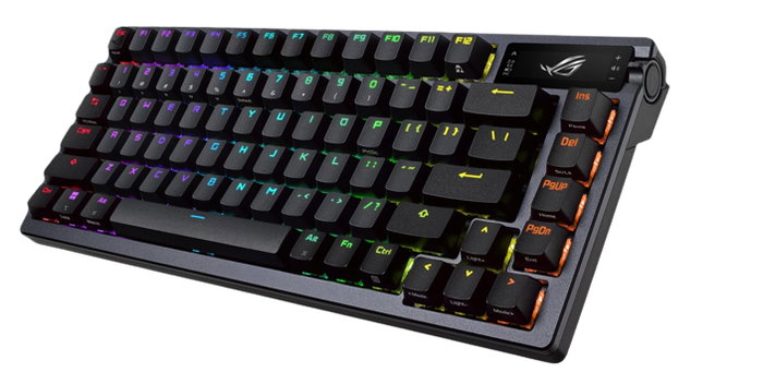ASUS ROG Azoth Teclado Gaming Inalámbrico 75% RGB Negro, Switches Mecánicos ROG RX Blue, USB/Bluetooth, Batería Recargable, Inglés (QWERTY), Diseño Metálico Compacto