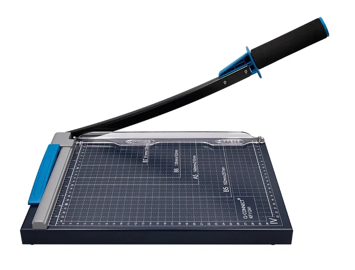 Q-connect Cizalla Metálica de Palanca para Papel DIN A4, Capacidad de Corte 10 Hojas