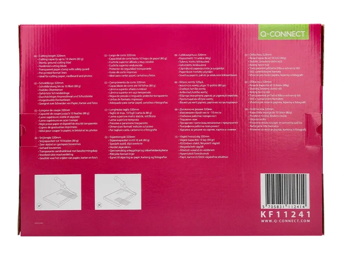 Q-connect Cizalla Metálica de Palanca para Papel DIN A4, Capacidad de Corte 10 Hojas