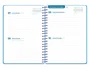 Liderpapel Agenda Escolar 2026-2027 Espiral Basic 2 Días Página A5 Bilingüe Azul Turquesa - Papel FSC 70g con Gomilla, Tapa de Polipropileno