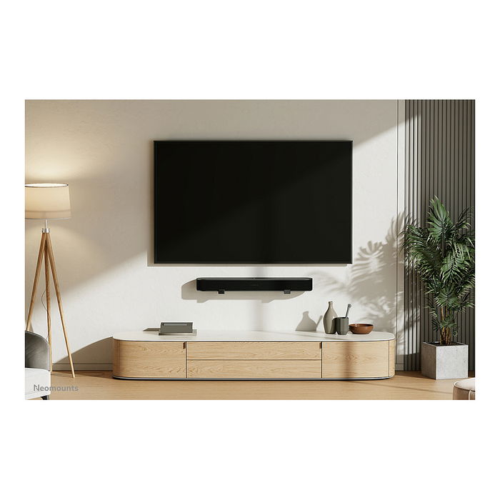 Neomounts AWL29-550BL1 Soporte para Barra de Sonido Universal, Profundidad Ajustable (9-15.4 cm), Negro, Acero, 15 kg