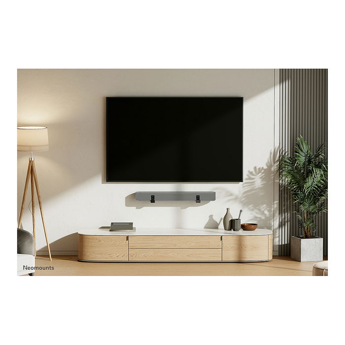 Neomounts AWL29-550BL1 Soporte para Barra de Sonido Universal, Profundidad Ajustable (9-15.4 cm), Negro, Acero, 15 kg