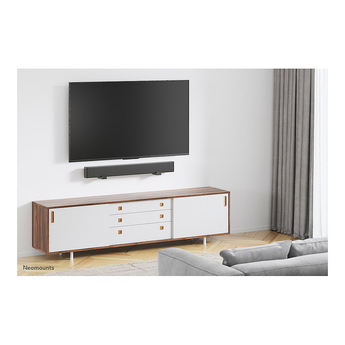 Neomounts AWL29-550BL1 Soporte para Barra de Sonido Universal, Profundidad Ajustable (9-15.4 cm), Negro, Acero, 15 kg