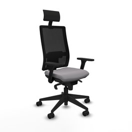 PIQUERAS Y CRESPO Silla de oficina Horna con mecanismo Sincro, Gris y Negro