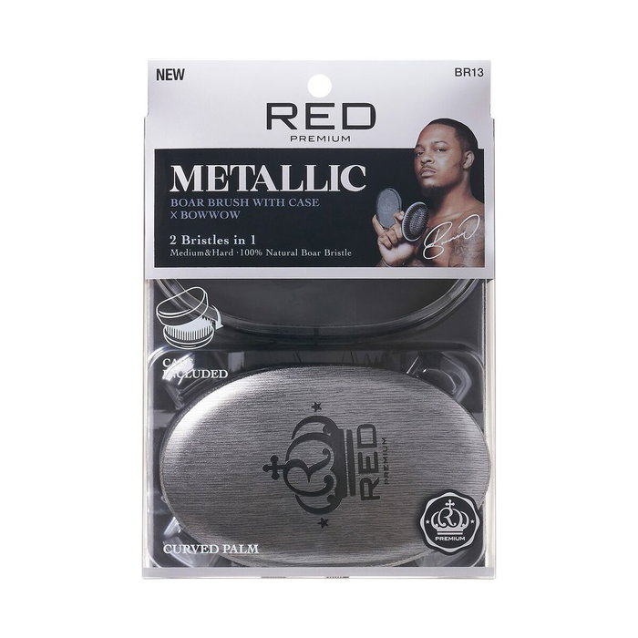 Red Kiss Pocket Mixed Boar Brush Silver Red Kiss Pocket Mixed Boar Brush Silver