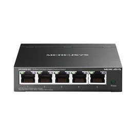 TP-Link Mercusys MS105GS-M2 Switch de Escritorio 5 Puertos 2.5G Multi-Gigabit Ethernet No Administrado, Montaje en Pared, Metal Negro