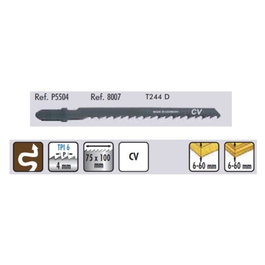 CMT 5504 T244D Hojas de Calar para Madera, Corte Basto Curvo, 8-60mm Grosor, 4 Dientes