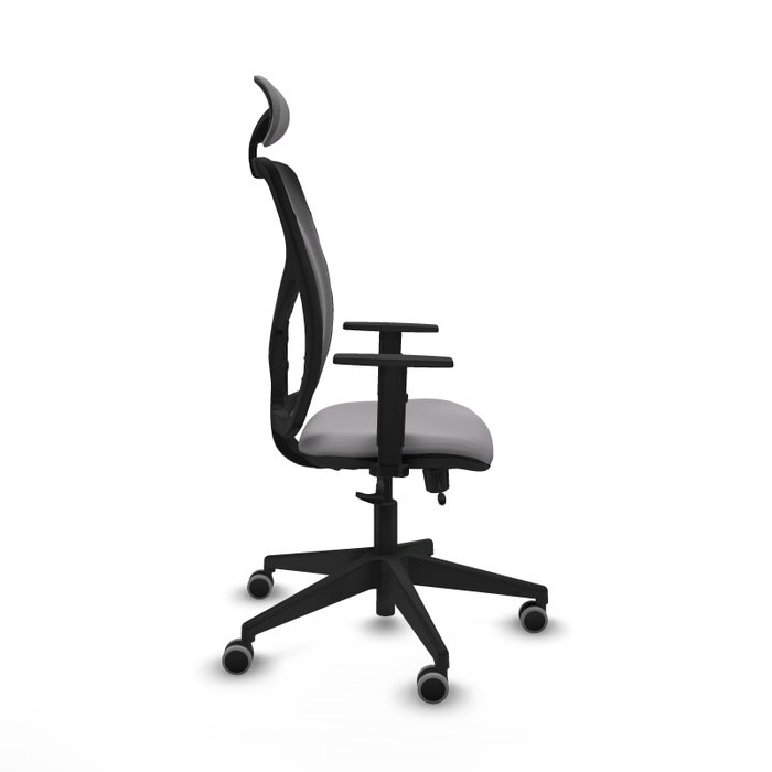 PIQUERAS Y CRESPO Silla de oficina Motilla con mecanismo Sincro/Traslack, Gris y Negro
