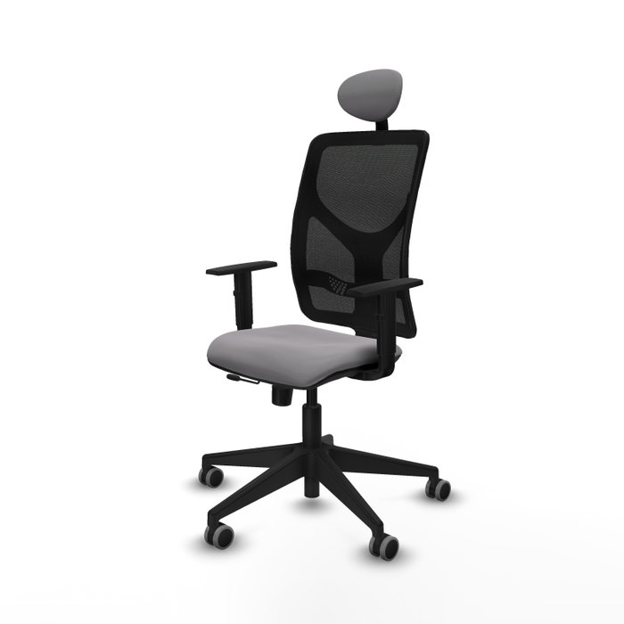 PIQUERAS Y CRESPO Silla de oficina Motilla con mecanismo Sincro/Traslack, Gris y Negro