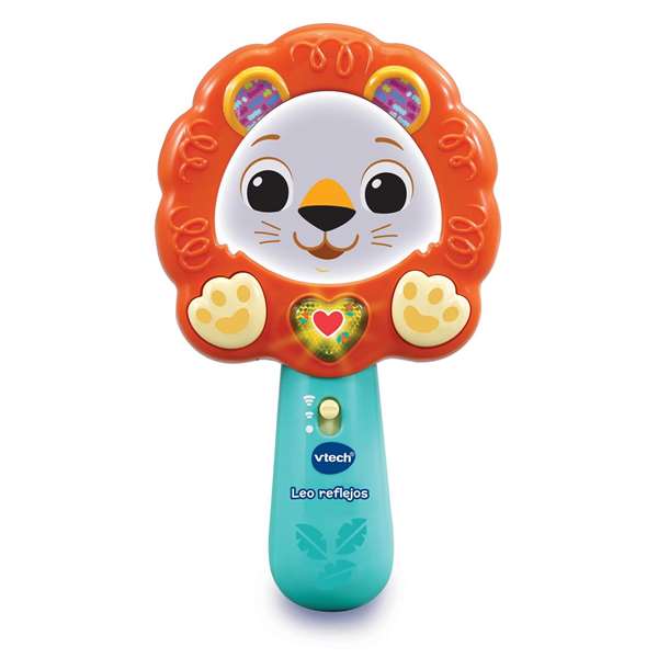VTech Espejo para Bebé Leo - Reflejos, Doble Función Sonajero y Espejo con Luces y Sonidos, Juguete de Desarrollo 1 a 36 Meses VTech Espejo para Bebé Leo - Reflejos, Doble Función Sonajero y Espejo con Luces y Sonidos, Juguete de Desarrollo 1 a 36 Meses