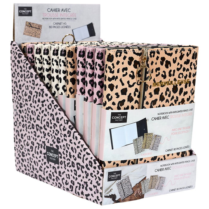 The Concept Factory Libreta con Estuche Estampado Leopardo