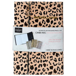 The Concept Factory Libreta con Estuche Estampado Leopardo