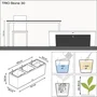 Jardinera LECHUZA Trio Stone 30 - kit completo, negro grafito - autorriego - 100 x 32,5 x 34,5 cm