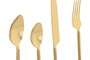 DKD Home Decor Set de Cubertería 16 Piezas Inox Corazón Dorado