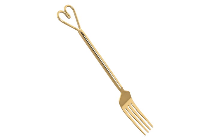 DKD Home Decor Set de Cubertería 16 Piezas Inox Corazón Dorado