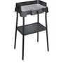 Severin PG8594 - Barbacoa Eléctrica 2000W Negra con Patas, Superficie 38x22 cm y Termostato Regulable