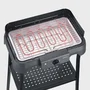 Severin PG8594 - Barbacoa Eléctrica 2000W Negra con Patas, Superficie 38x22 cm y Termostato Regulable