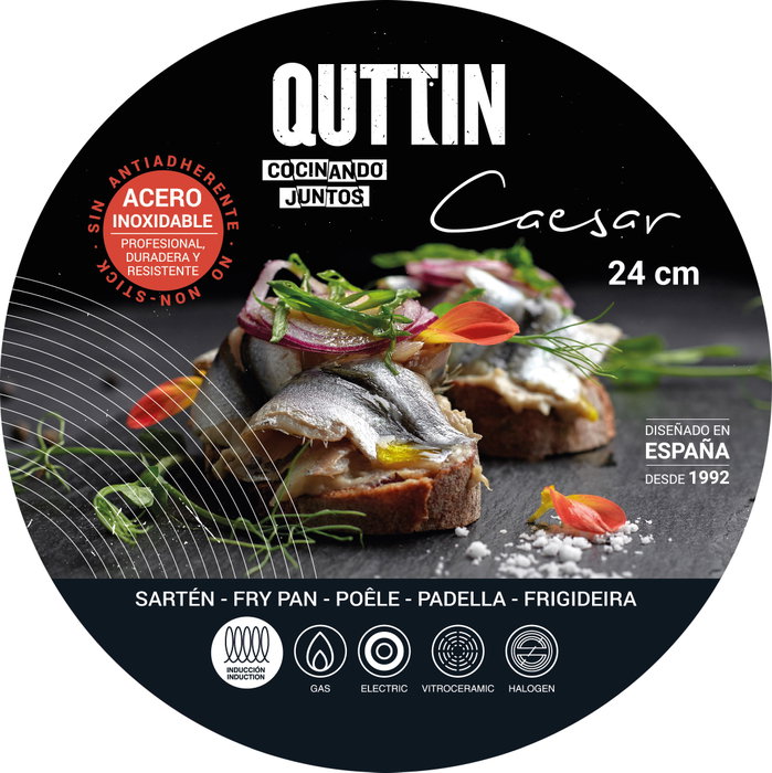 Quttin Sartén de Acero Caesar 25.5 cm para Inducción