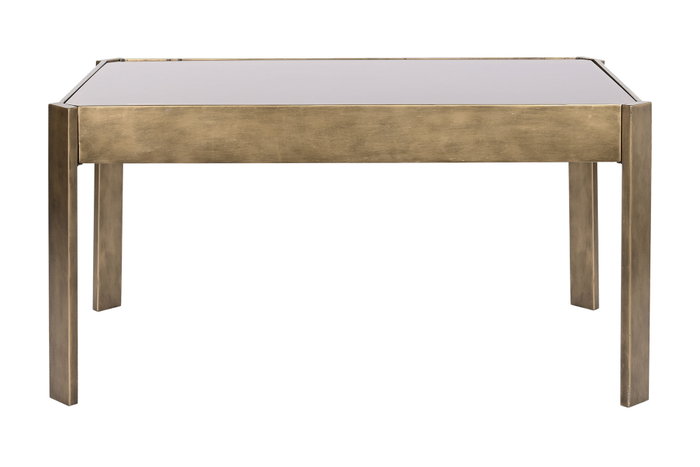 DKD Home Decor Mesa de Centro de Metal y Cristal Dorado