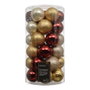 Decoris Bolas de decoración árbol navidad rojo y dorado ø6 cm, 37 uds